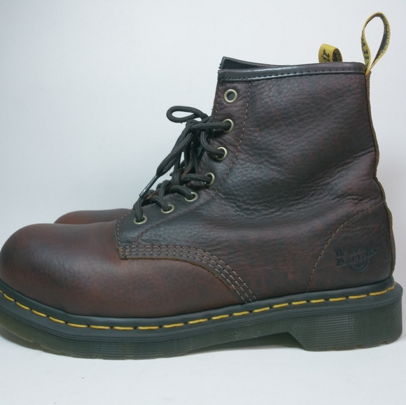 Womens Dr Martens Industrial Steel Toe Slip Resistant Boots Maple Zip Size 9L - Picture 3 of 11